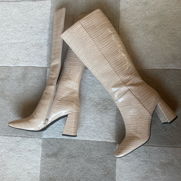 Jeffrey Campbell Heeled Croc Boots - Picture 1 of 4